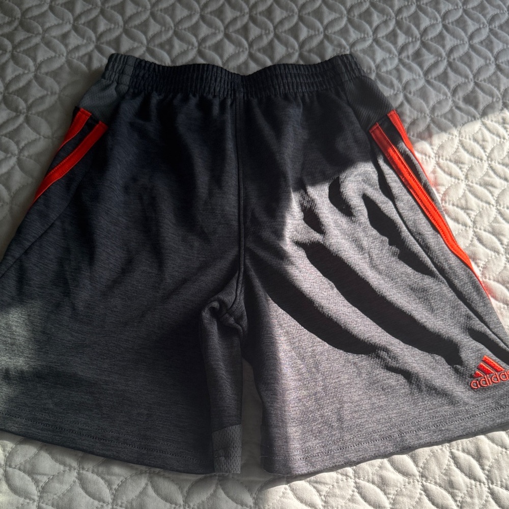 Adidas Men's Athletic Shorts in Gray and Red